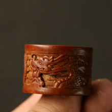 龙 扳指把件把玩竹雕工艺品 一物一拍几十年老料纯手工精工浮雕