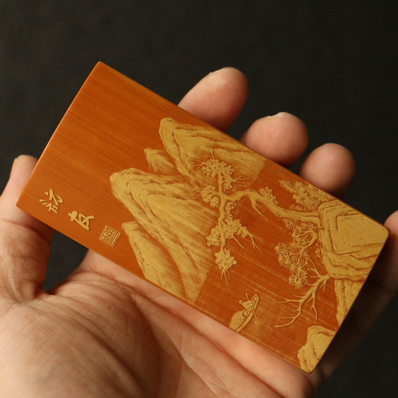 粗烟五支装十几年老玉竹东阳名家戚挺飞本工精工留青雕刻烟盒文玩