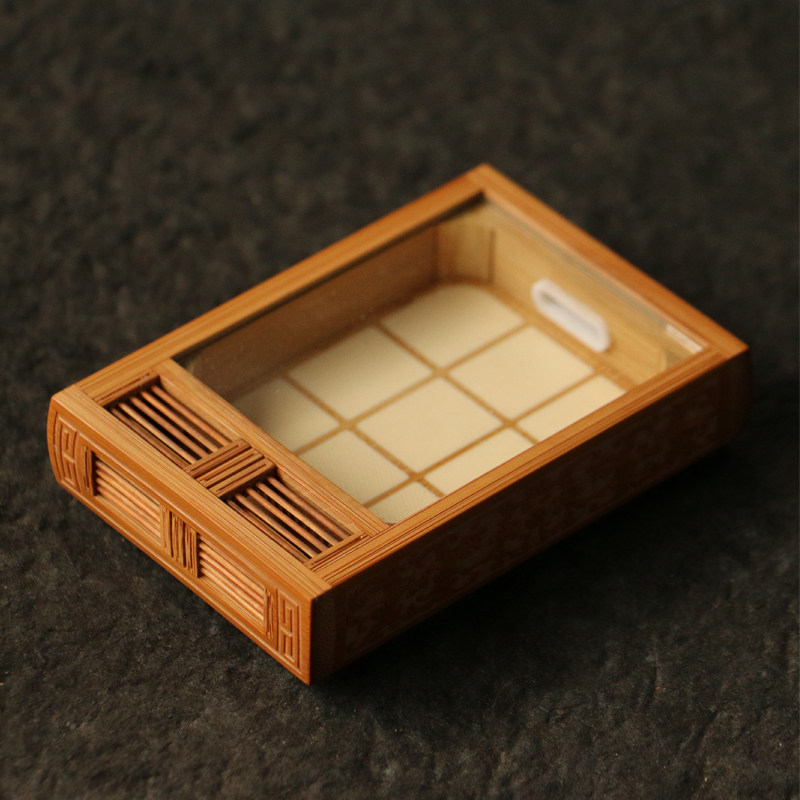 十几年老玉竹沪上海派名家张圣林本工精工制作榫卯结构黄蛉盒虫具