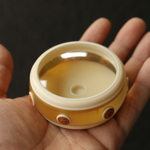 沪上海派名家杨连平本工精工制作牛角万体密胺口盖器具金钟竹蛉盒