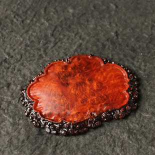 缅甸花梨木樱木板大漆工艺茶道干泡台壶承摆件装饰送礼文玩收藏