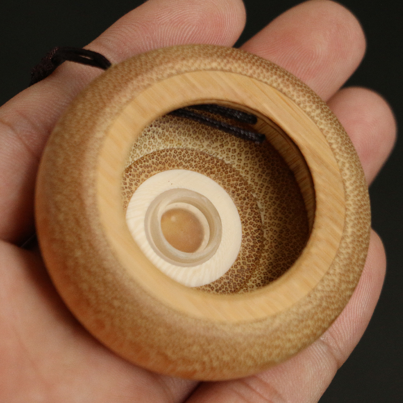 鱼籽纹老竹节东阳雕刻海派镶嵌竹雕工艺品虫具竹蛉罐把玩把件竹