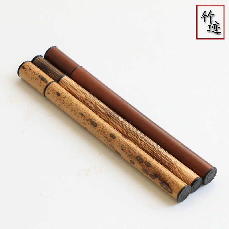 竹制香道梅鹿竹梅妃湘妃老竹便携式旅行香线罐香线收纳筒仓竹迹