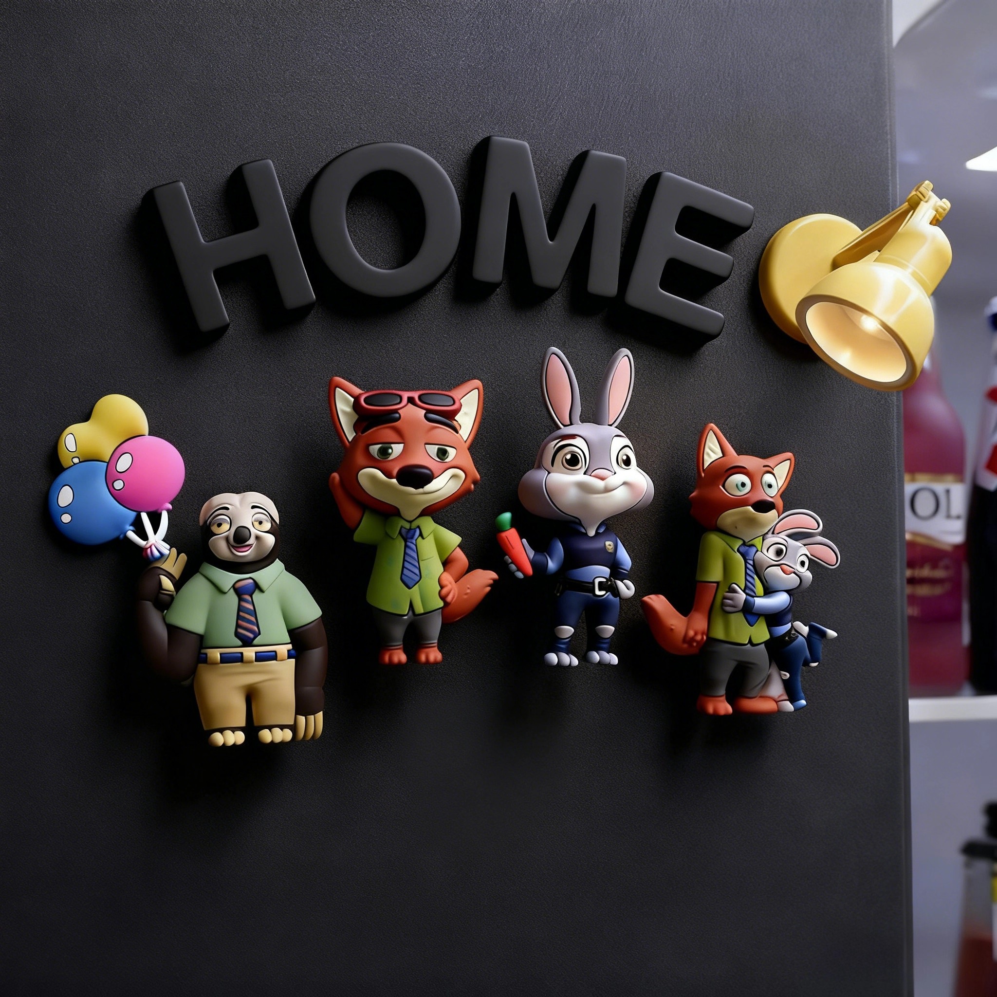 卡通动漫疯狂动物城冰箱贴磁贴尼克朱迪兔个性2025新款3D创意公仔