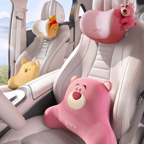 迪士尼汽车头枕护颈枕车载腰靠套装车内用靠枕可爱开车座椅枕头女