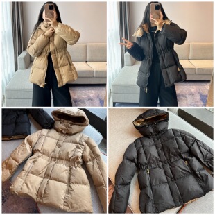 现货·蚂蚁腰agneu*李沁同款收腰羽绒服连帽白鹅绒