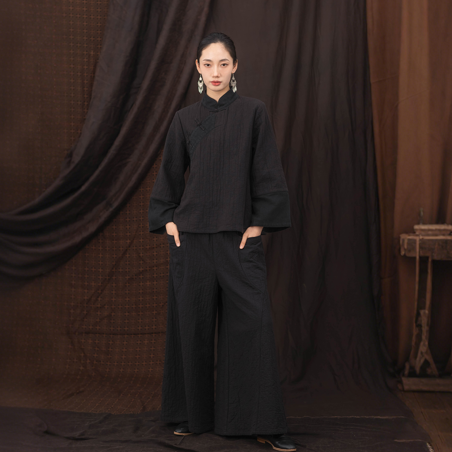 大拙都市游牧风亚麻棉休闲裤