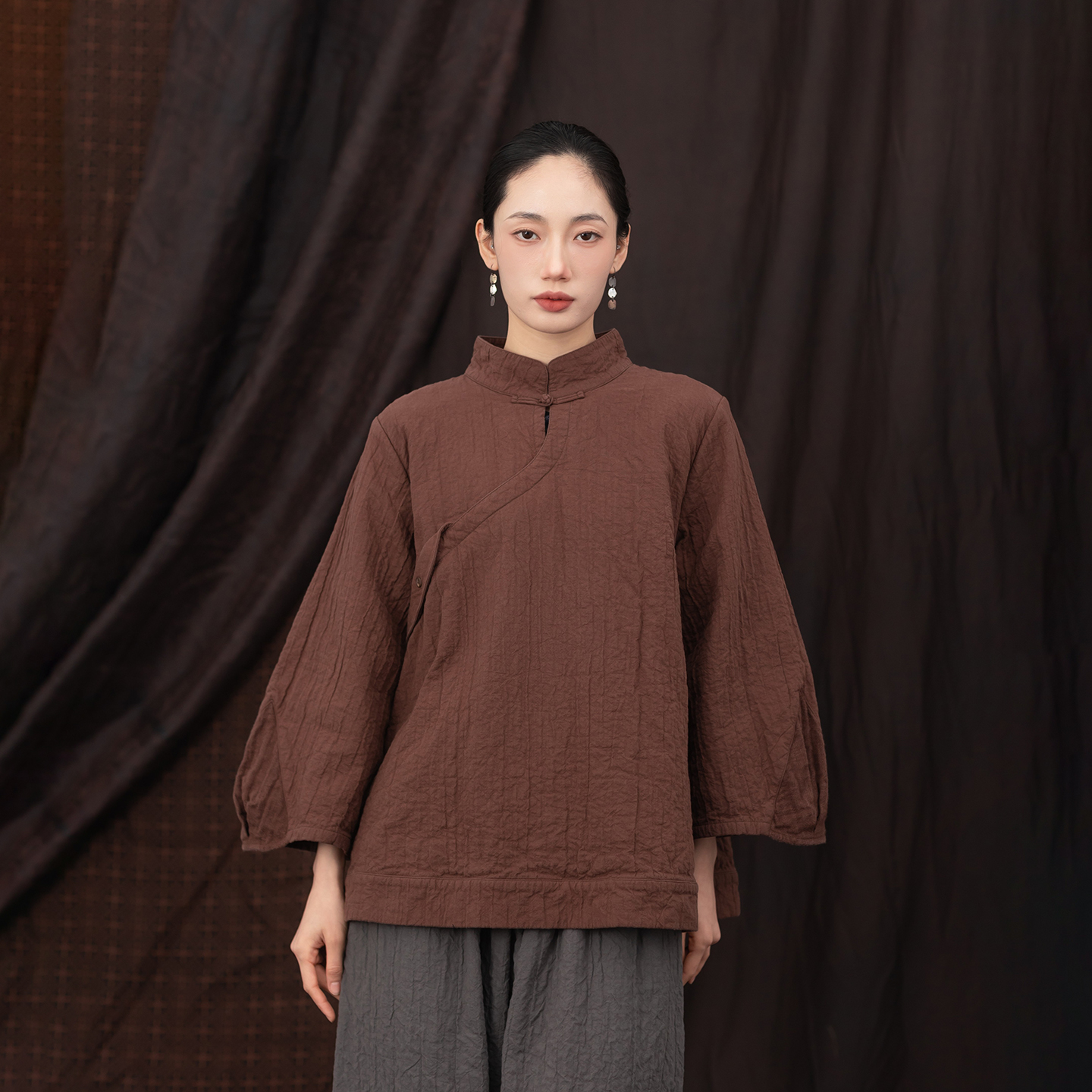 大拙中式雅韵禅意斜襟外套