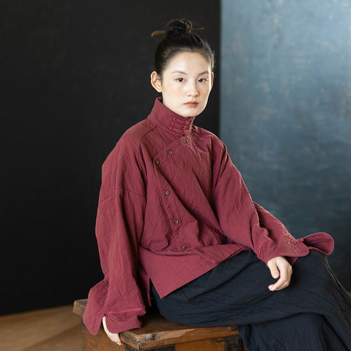 欧阳娜娜同款大拙东方美学古典汉元素立领盘扣斜襟宽舒外套220713