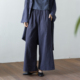 大拙氛围感穿搭文艺复古简约百搭棉麻松紧腰宽腿直筒休闲裤 231113