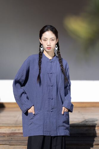 大拙宽松款汉麻盘扣衬衫