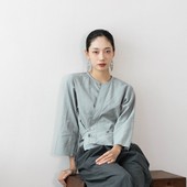 大拙夏日凉感穿搭毛边设计斜襟绑带苎麻纯色松弛感长袖 240506 衬衫