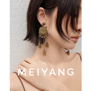 美洋官方金耳饰A美洋MEIYANG 金铃耳环商场同款VTG民族风耳针