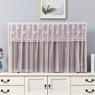 液晶电视机罩电视防尘罩曲屏台式 55寸65寸电视机蕾丝刺绣盖布 挂式