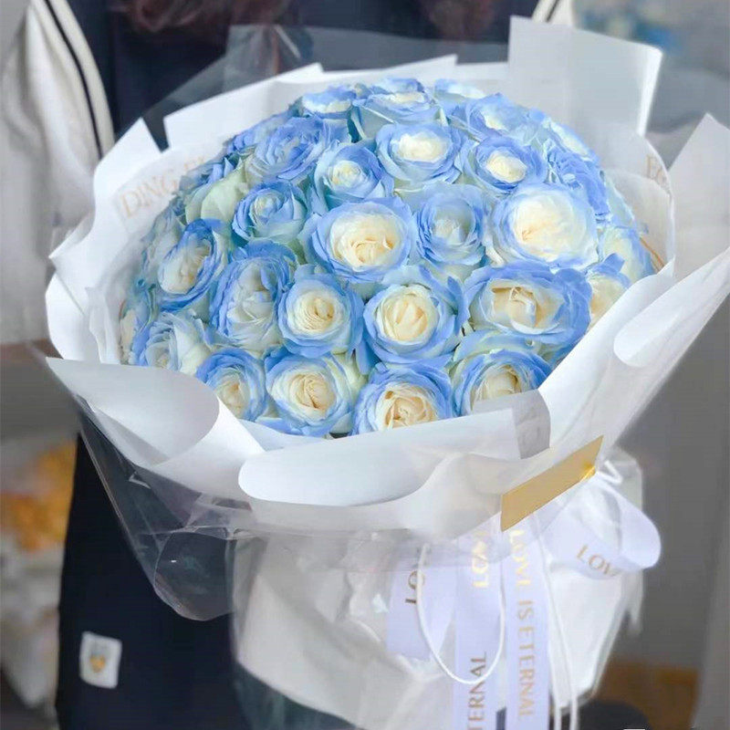 情人节订碎冰蓝玫瑰银河玫瑰福州鲜花店厦门同城鲜花速递生日送花