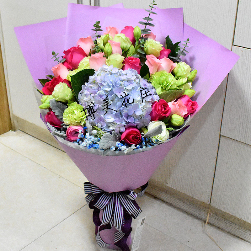 福州鲜花店厦门鲜花速递玫瑰绣球花束情人节订花生日祝福闽候送花