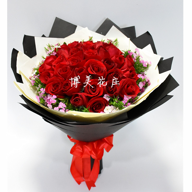 福州花店订花七夕情人节厦门鲜花速递送花上门33红玫瑰花束生日花