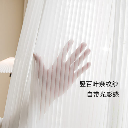 百叶纱透光不透人北欧纱帘