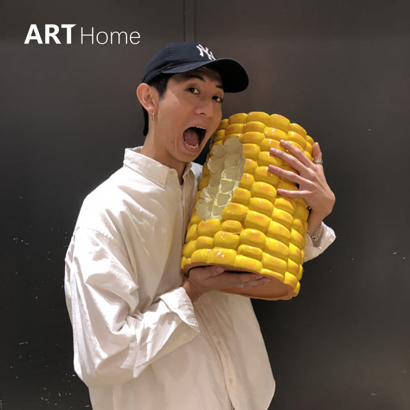 동일 옥수수 스툴 트렌디한 홈햄버거 스툴 의자 옥수수 속대 장식 레진 로우 스툴 장식 무료 배송 재고 있음