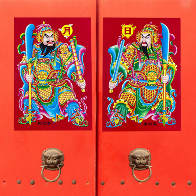 批发厂家直销铜版纸门神涛林