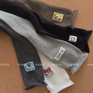 你的小可爱来咯~卡通布标卷边堆堆袜女ns潮百搭中筒少女感软萌棉