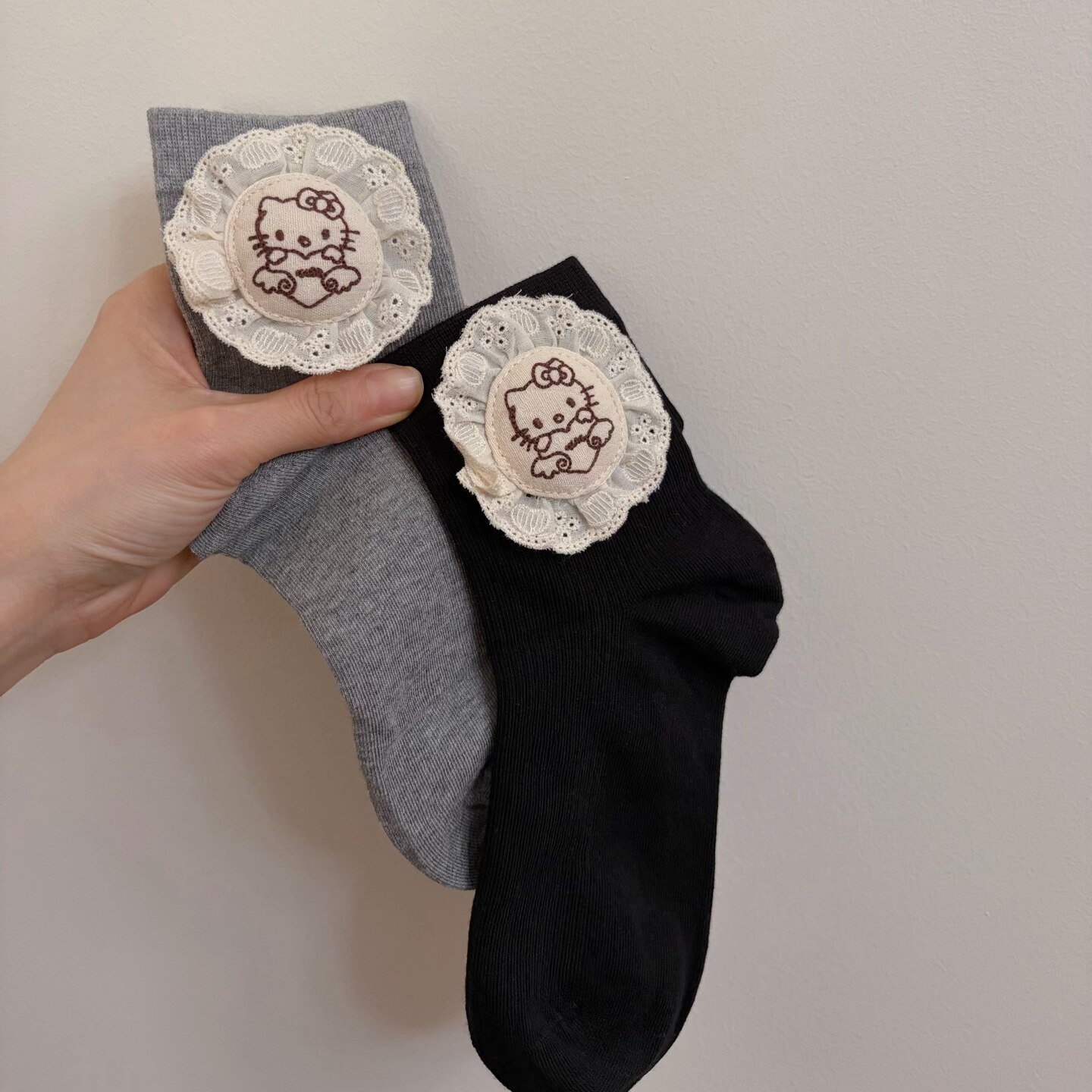 乖乖少女感！卡通可爱立体玩偶中短筒棉袜子ins潮减龄猫猫低筒袜