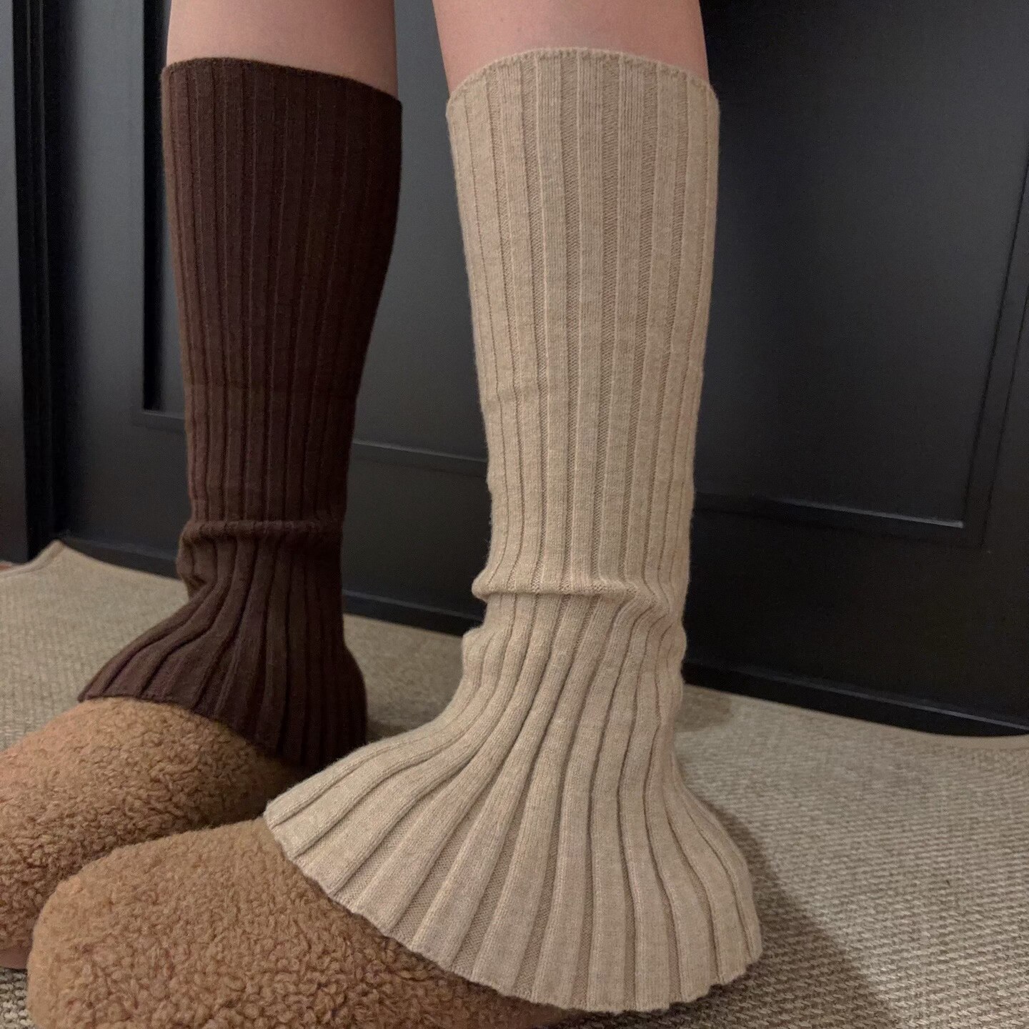 韩系秋冬羊毛堆堆袜套女保暖显瘦