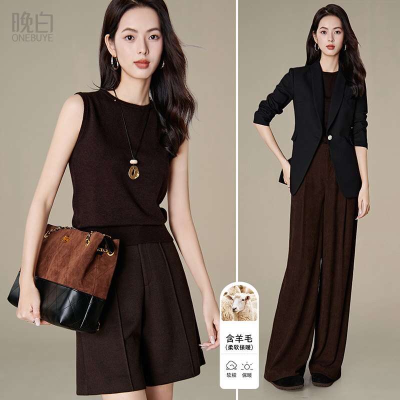 晚白2026年春新款经典简约圆领上衣气质内搭亲肤舒适针织背心女