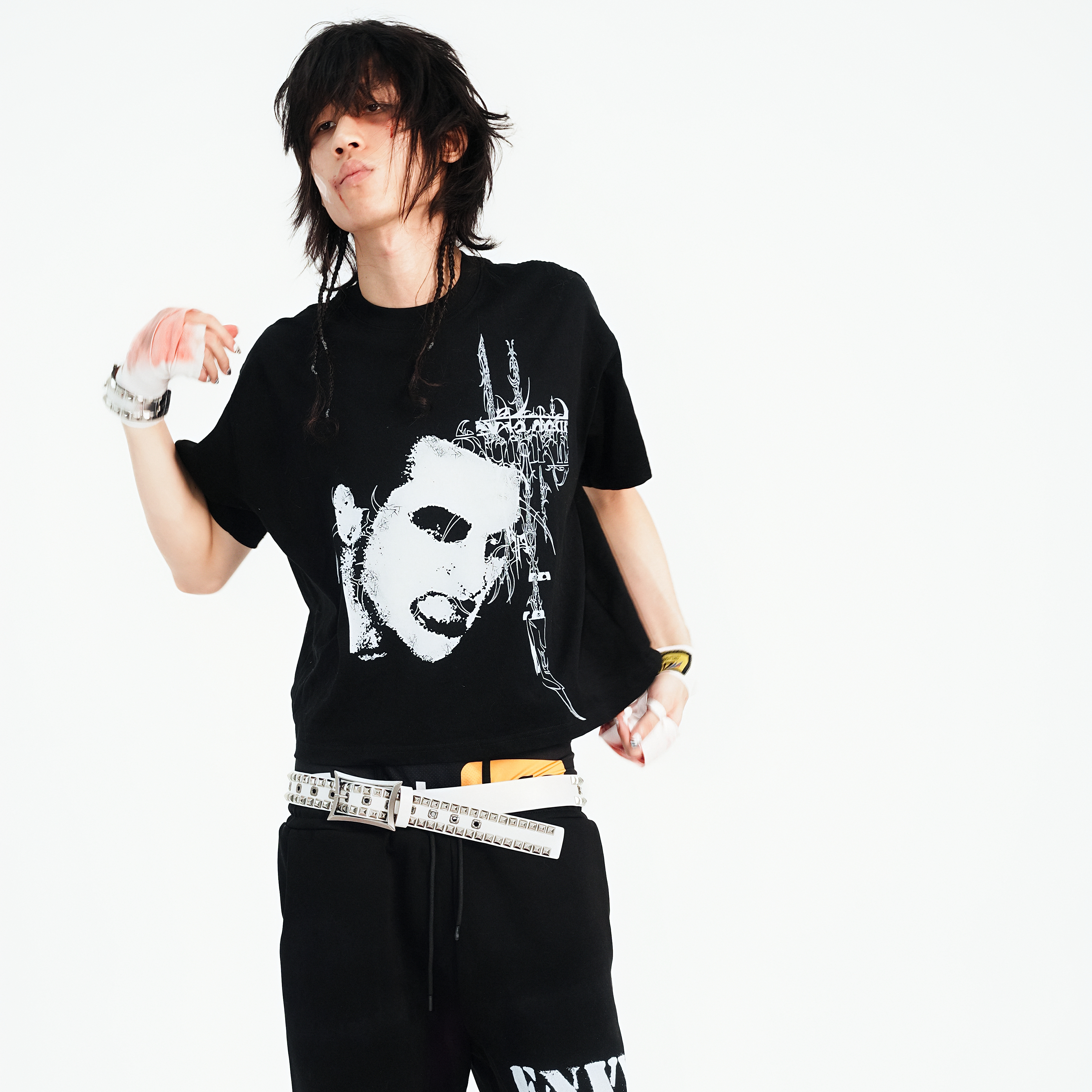 黑吸血鬼BOXY短袖印花275克重