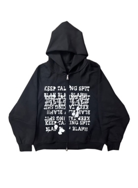 Rapeter同款脏话TalkShit印花复合解构帽衫外套500重磅太空棉boxy