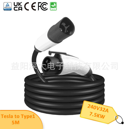 新能源充电桩特斯拉转美标Type1家用双向充电枪延长线缆SD-E256