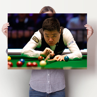 丁俊晖台球海报桌球厅挂画斯诺克147装饰画罗尼中式黑8墙贴装饰画