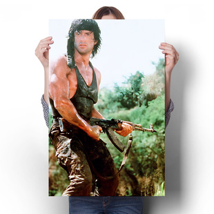 史泰龙肌肉海报兰博装饰画健身房励志挂画大学寝室宿舍床头墙贴画