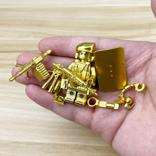 黄金特种部队盲袋小人仔公仔儿童益智拼装积木5-12岁男孩玩具盲盒