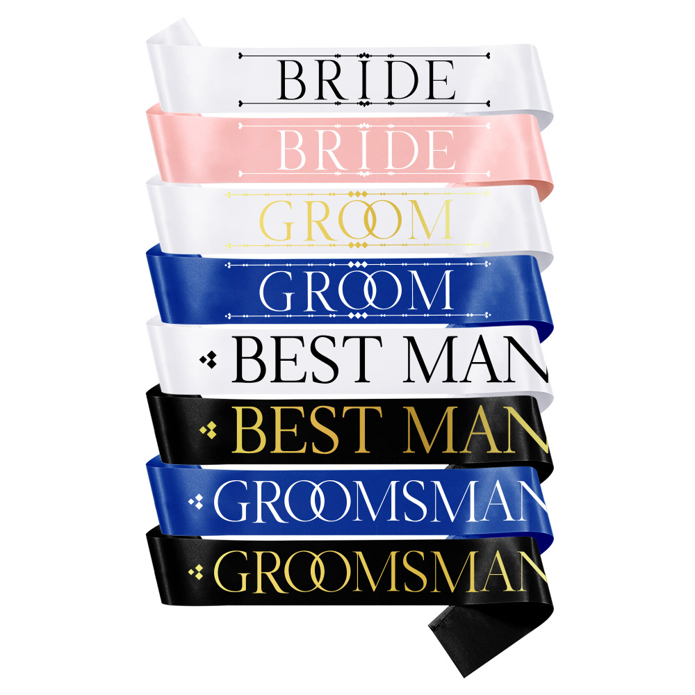 BRIDE GROOM BESTMAN GROOMSMAN新郎新娘伴郎婚礼肩带礼仪带绶带-封面
