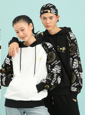 oniarai鬼洗X丘比跨界联名男士卫衣印花连帽套头卫衣 B240005