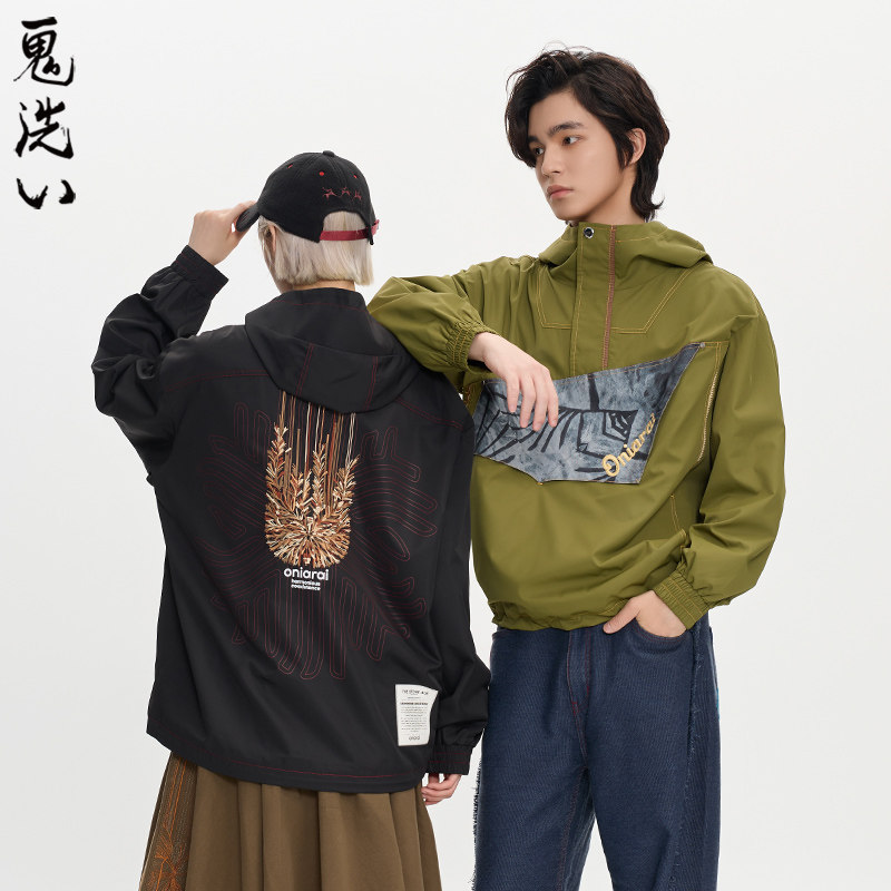 ONIARAI/鬼洗25秋冬黑标新品大前袋防风套头衫男女款 A240016
