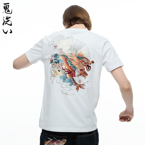 ONIARAI/鬼洗短袖刺绣潮流T恤