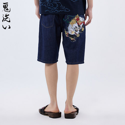 ONIARAI/鬼洗刺绣牛仔短裤