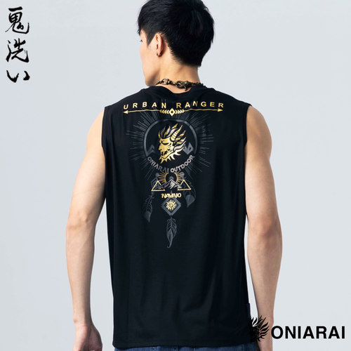 ONIARAI/鬼洗26夏季新品休闲山形补梦网无袖背心男式 B830227