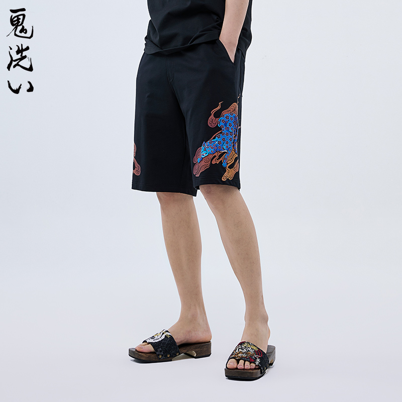 ONIARAI/鬼洗)绣花针织短裤