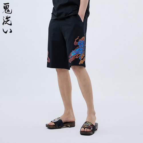 ONIARAI/鬼洗)绣花针织短裤