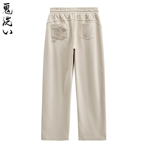 ONIARAI/鬼洗24春夏新泥棒蓝暗影梅花绣花女式香蕉休闲裤 N540154