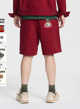 ONIARAI/鬼洗25春夏棒系列达摩叠叠乐打褶宽松红色短裤男 25N0543