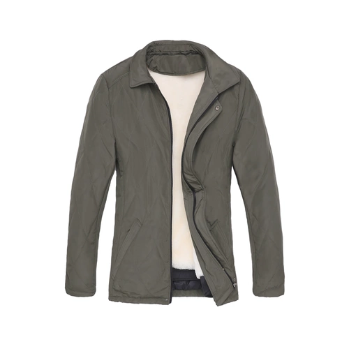 Шерстяная куртка, демисезонный пуховик, для среднего возраста