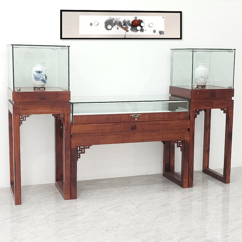 实木珠宝展示柜博物馆展厅展馆纪念品柜台玉器玉石古董古玩展柜架