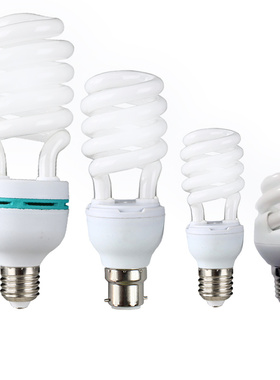 家用节能灯泡E27螺口非led灯B22卡口E14小螺口黄白光挂扣灯螺旋管