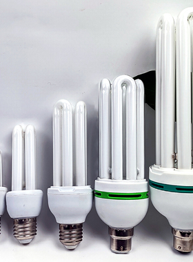 led灯B22挂卡口E14小螺家用E27螺口节能灯泡白黄光234U型荧光灯管