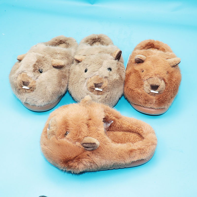 大牙小耳朵狗居家学生棉拖鞋