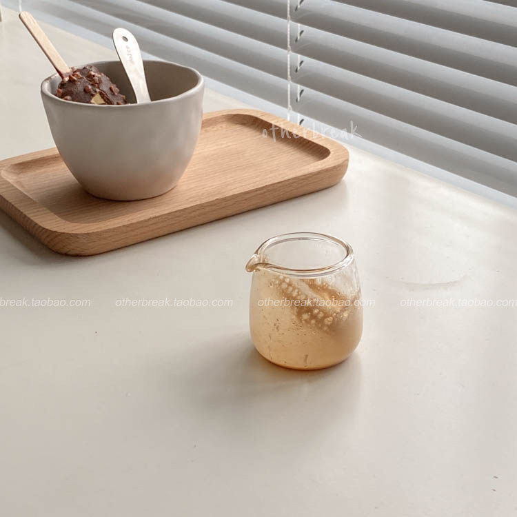 mini小奶壶 耐高温玻璃小奶盅 糖浆 浓缩咖啡杯 60ML